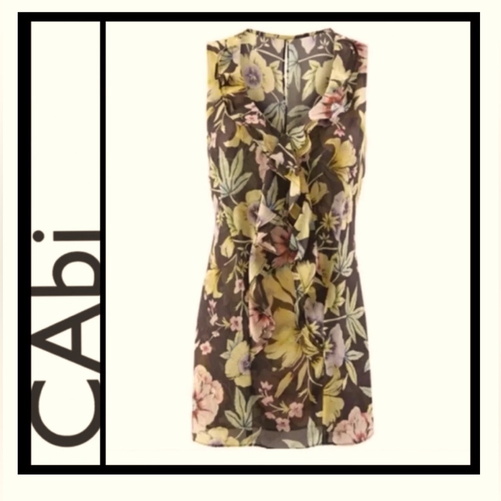 CABI Ruffle Osaka #3265 Floral Print Blouse Size Medium